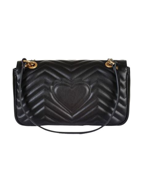 gucci black purse with heart on back|gg marmont matelassé shoulder bag.